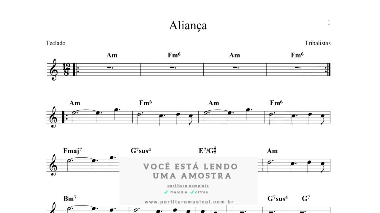 Aliança (Teclado) Partitura - Sheet Music