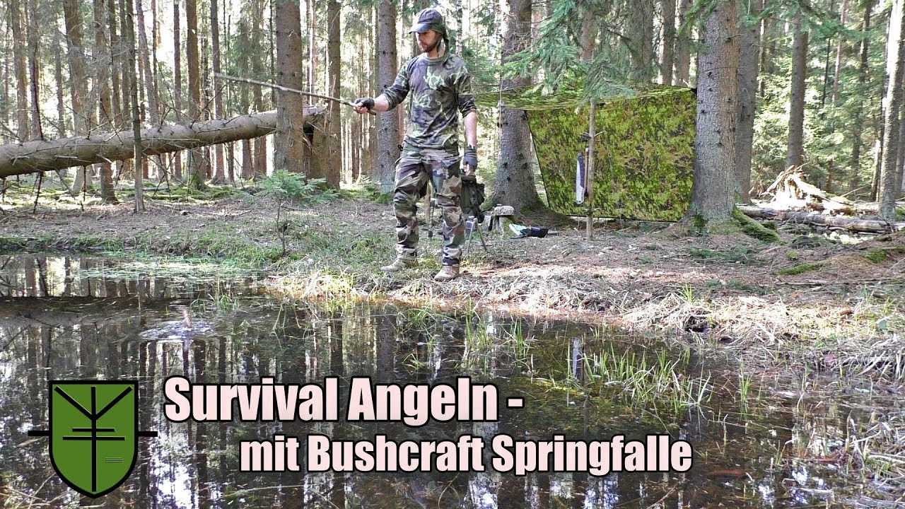 Survival Angeln - mit einfacher Bushcraft Springfalle