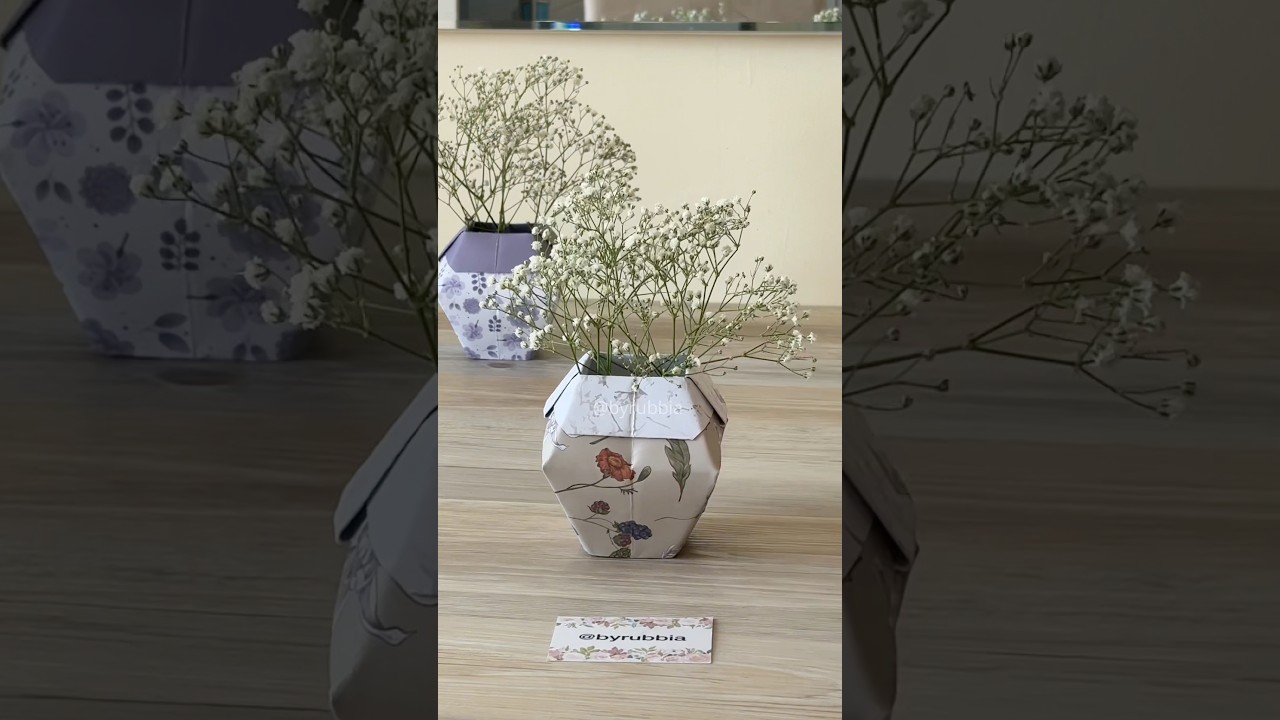 How to Make a Paper Vase with 30x30cm Sheet! No Glue or Tape! #how #origami #diy #vase #handmade