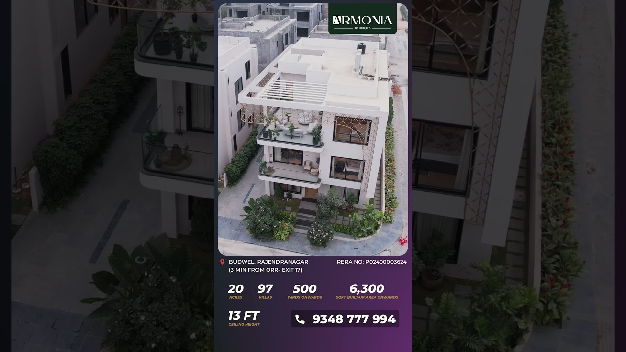 Luxury Villas in Hyderabad | Villas in Rajendra Nagar | 97 Villas in 20 Acres - Armonia Villas