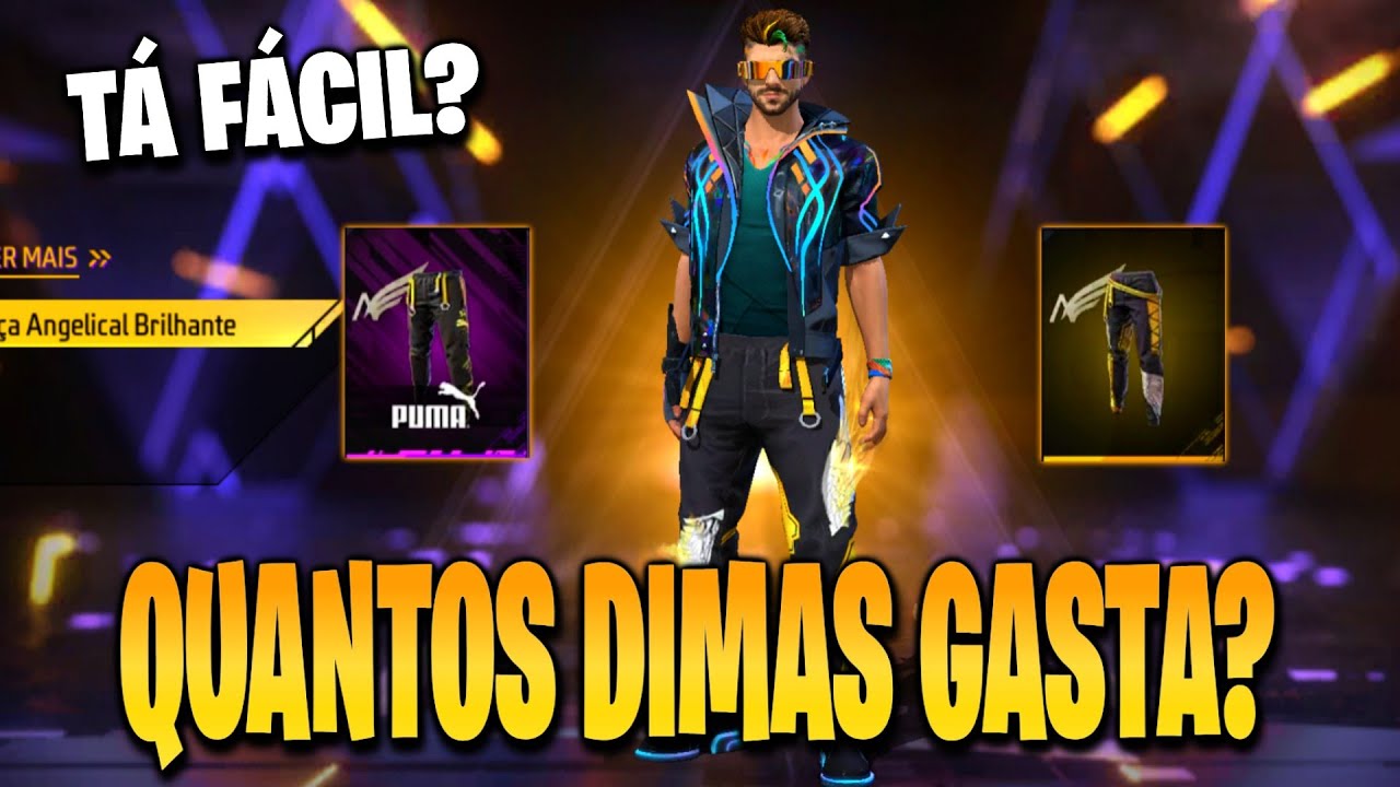 PEGANDO CALÇA ANGELICAL PUMA, PEGANDO ANGELICAL DOURADA, TORRE DE TOKENS FF - NOVIDADES FREE FIRE