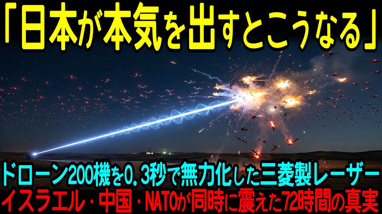 【海外の反応】三菱製レーザー兵器がドローン飽和攻撃を全滅させた瞬間…現場にいたイスラエル軍技術者が「ありえない」と絶句した本当の理由