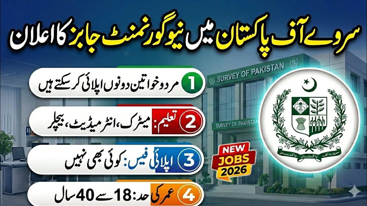 Survey of Pakistan new government jobs 2026|how apply online in survey of Pakistan jobs 2026