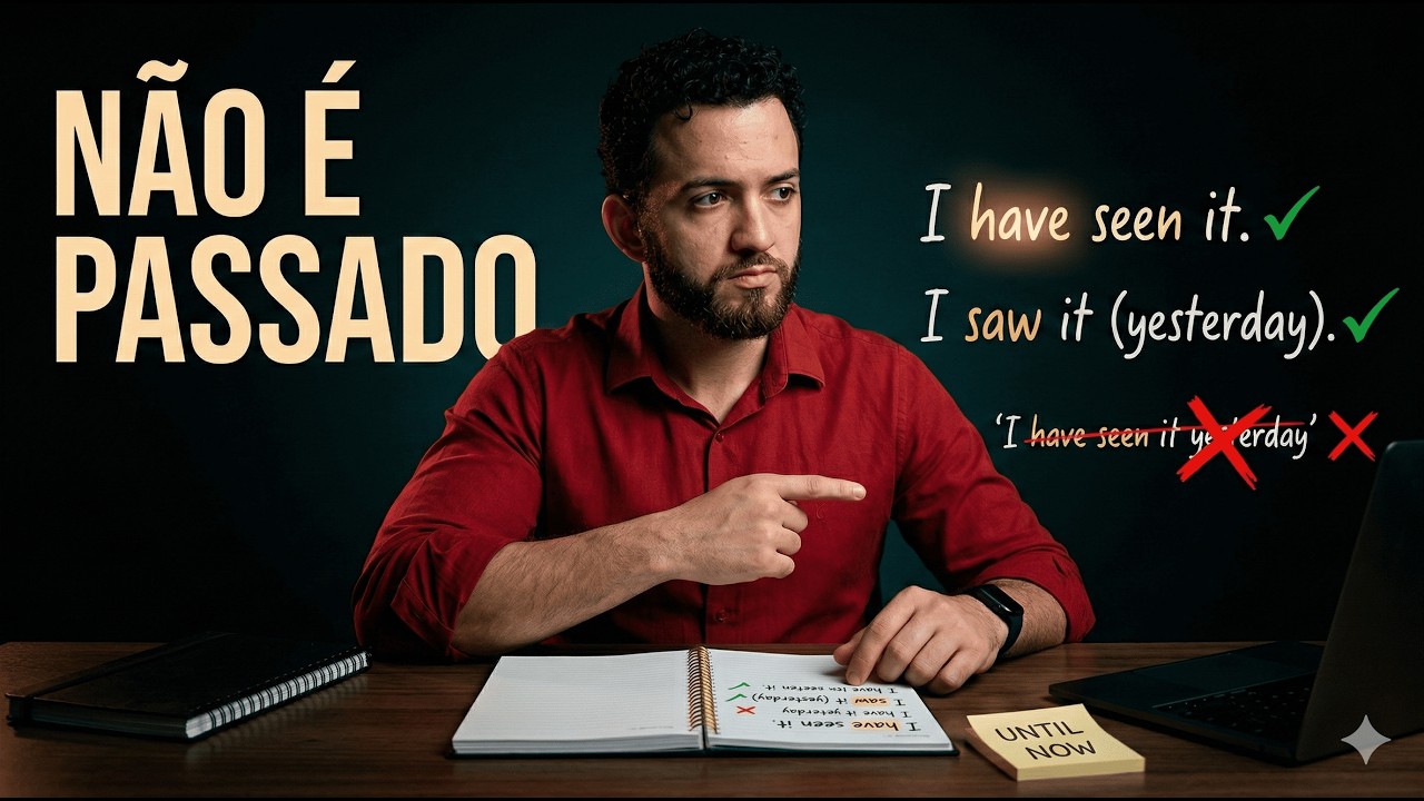 Present perfect não é tempo verbal — é isso que te faz errar sempre o presente perfeito no inglês