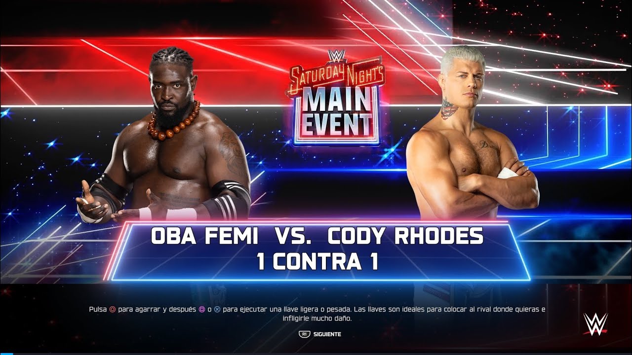 WWE 2K25 Oba Femi vs Cody Rhodes
