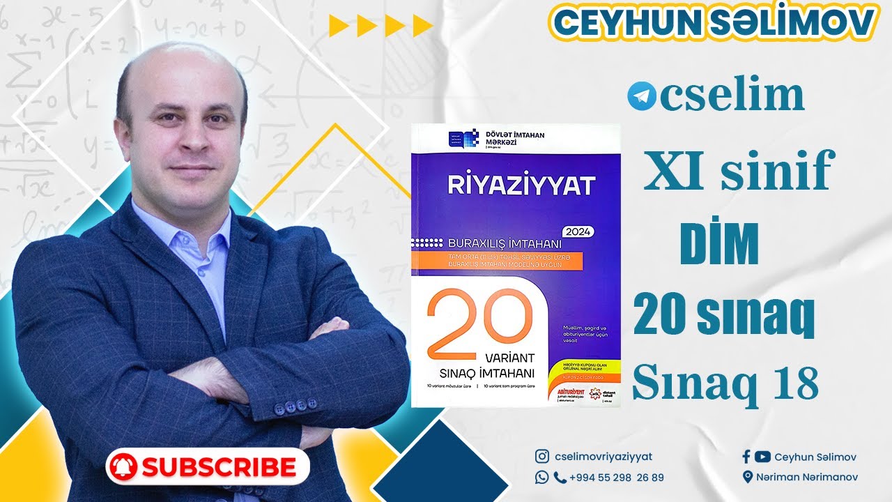 Dim 20 sınaq riyaziyyat sınaq 18  - 11-ci sinif