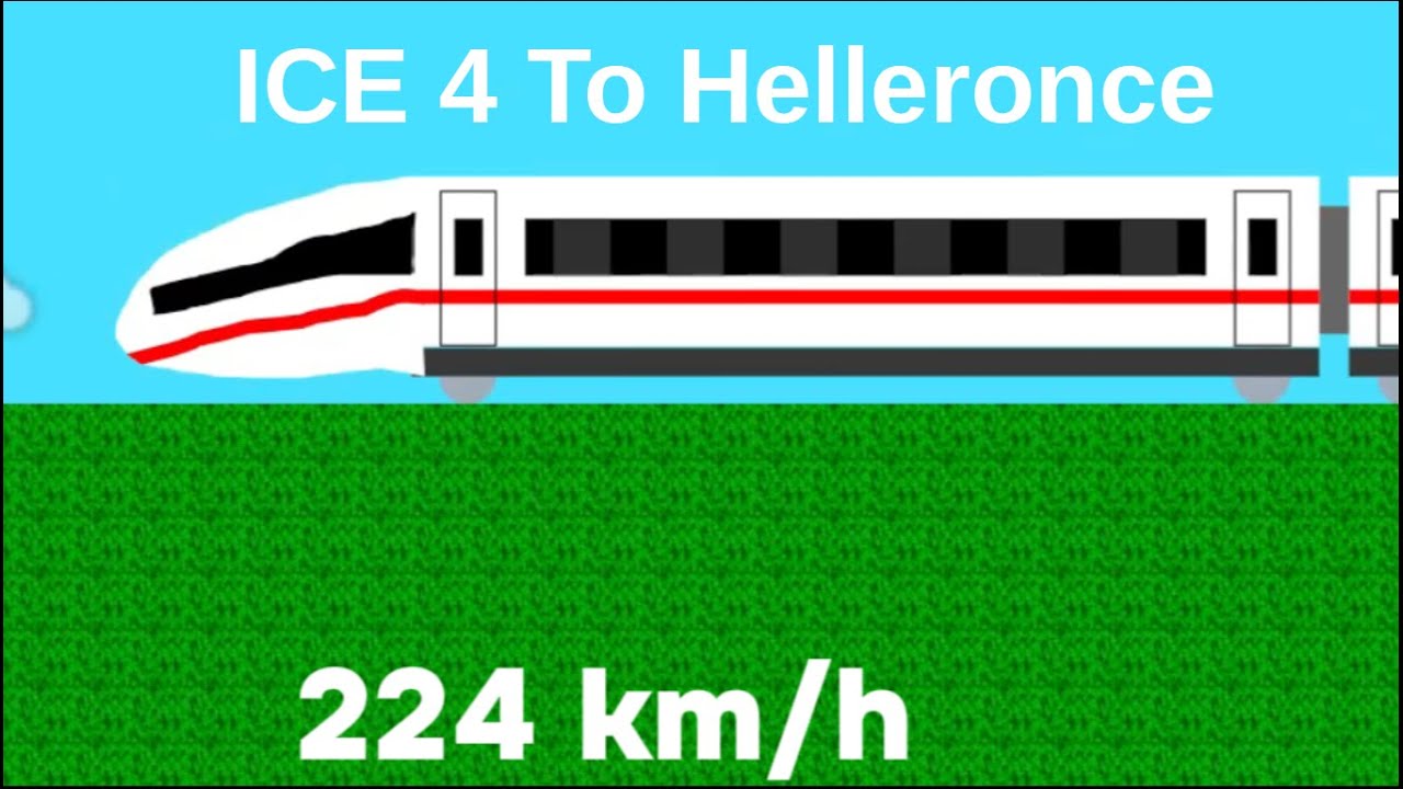 A speeding ICE 4 goes through Hummelwerk and stops at Helleronce, showing the speed!