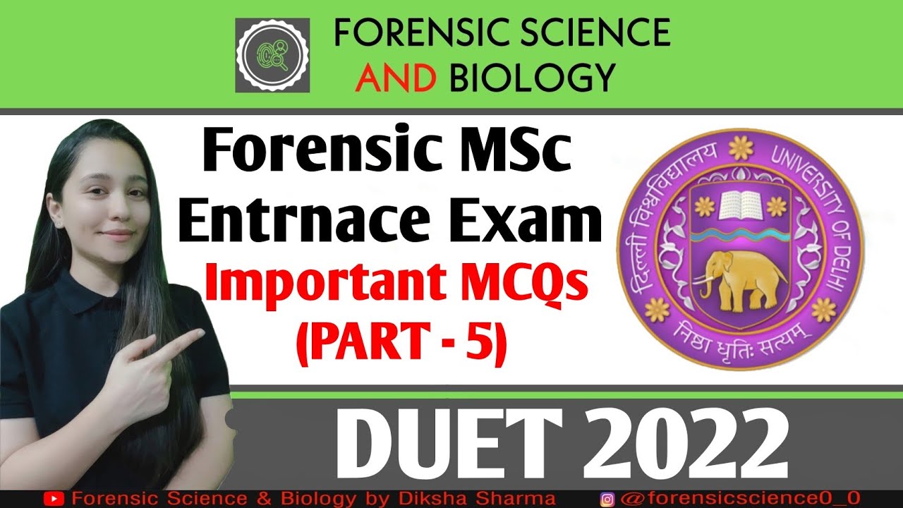 DUET PG Forensic Science Entrance Exam 2022 || Important MCQs || Test Yourself