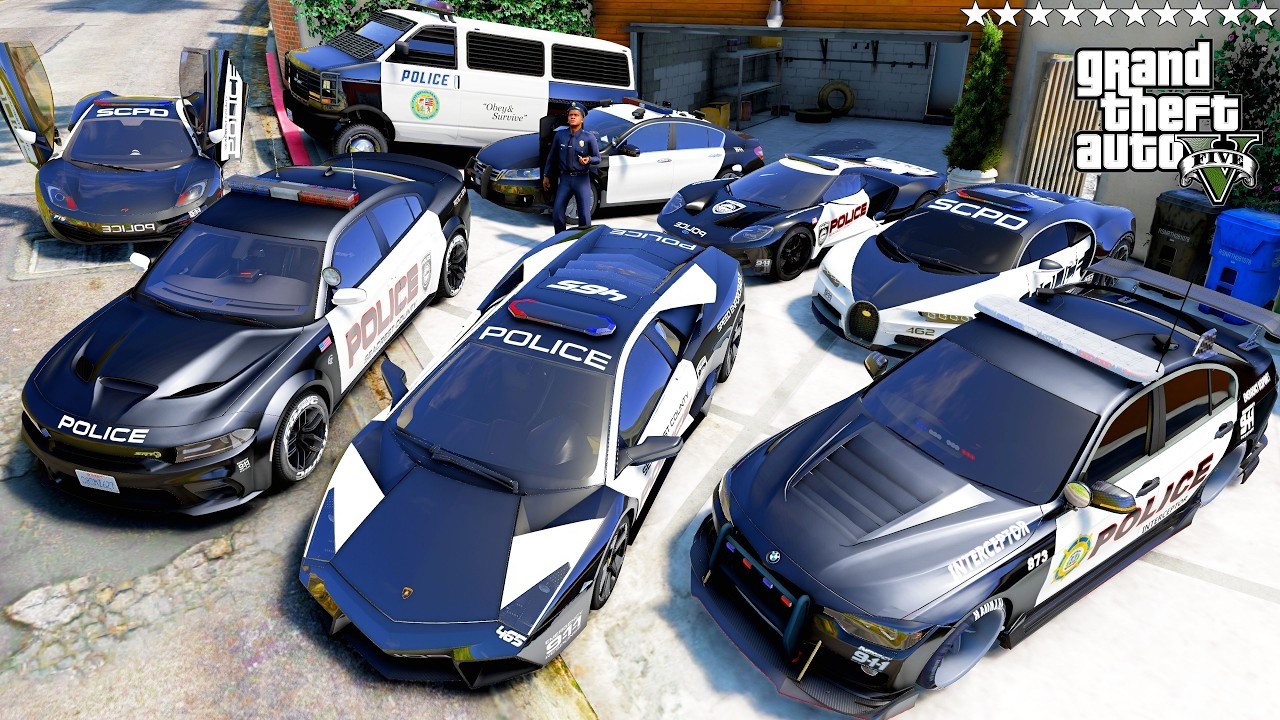 GTA 5 - Stealing RARE POLICE Cars with Franklin! (Real Life Cars #129)