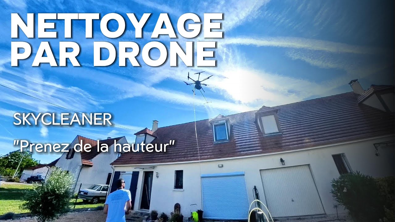 Traitement par drone – Élimination des traces noires sur toiture