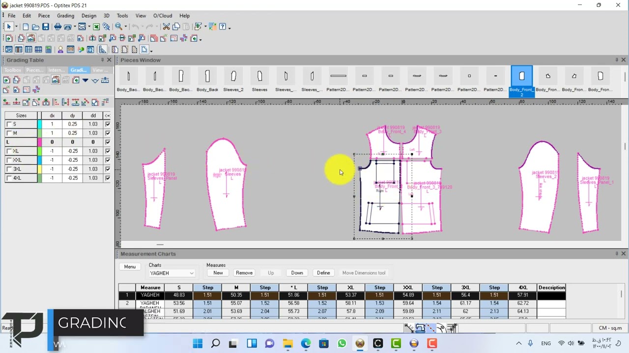 Gradinf with optitex 21