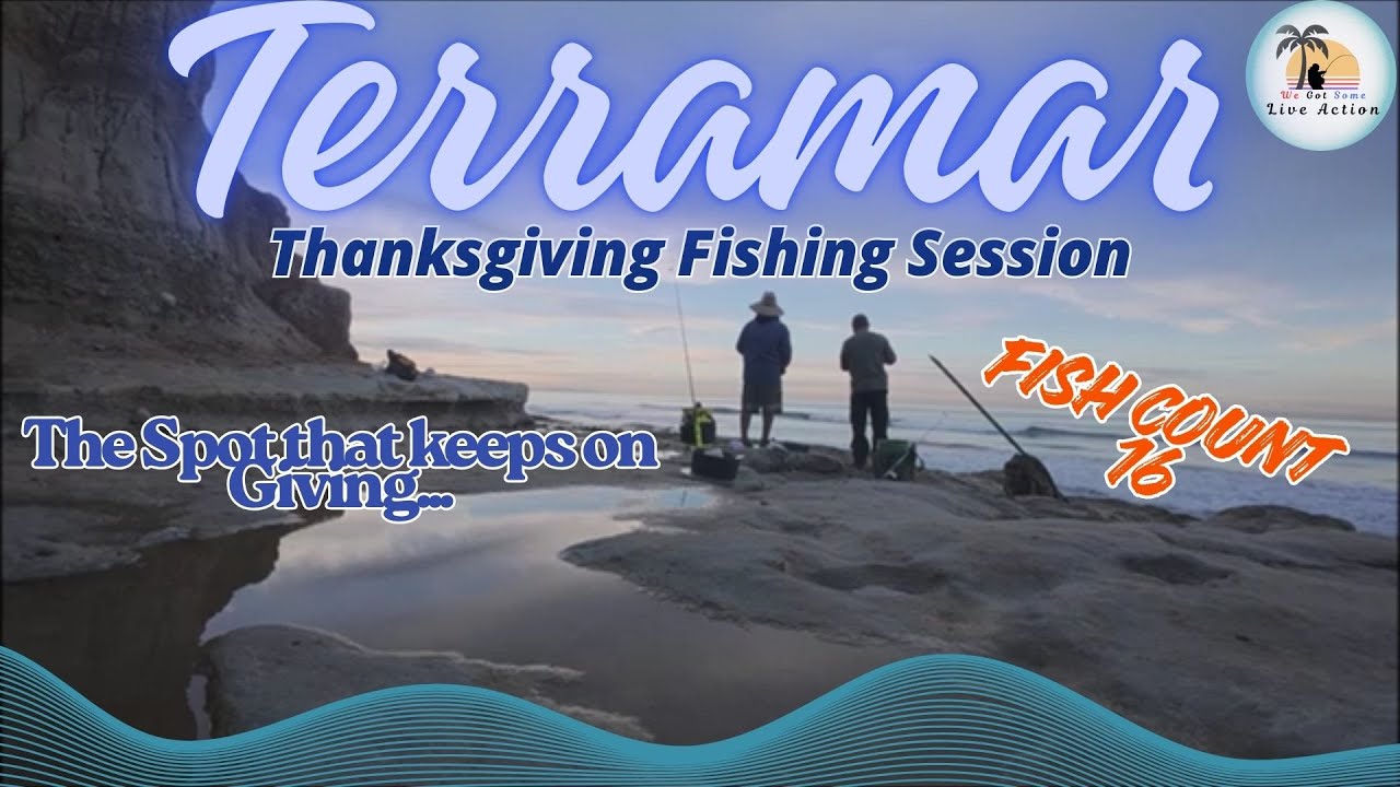 Thanksgiving Fishing Frenzy at Terramar Point! Carlsbad CA Goes Wide Open (20+ Fish) Fish takes Rod!