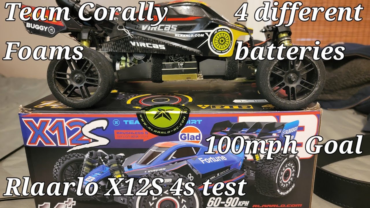 Rlaarlo X12S 100 mph attempt | testing 4 different batteries | Team Corally 65mm Foams