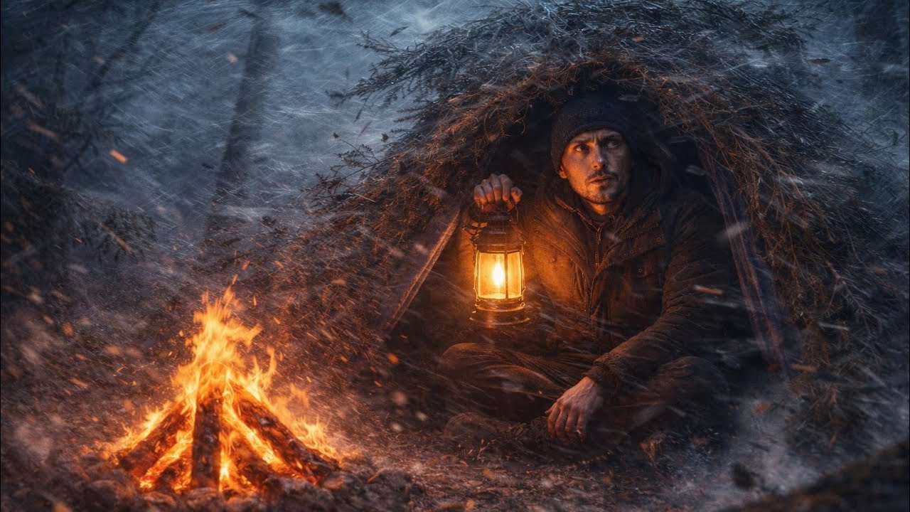 Alone in the Forest | Bushcraft Survival Shelter Build 