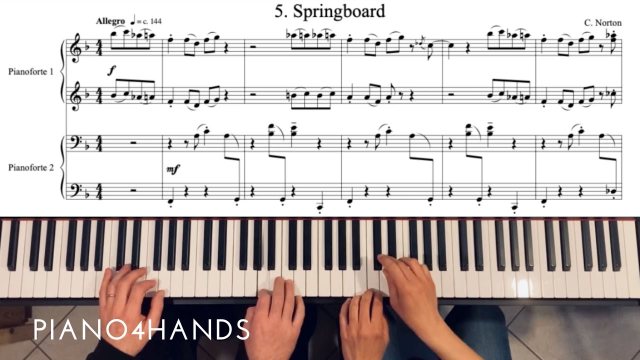 C. Norton - 5. Springboard - Microjazz Piano duets collection 3 for piano four hands (score)