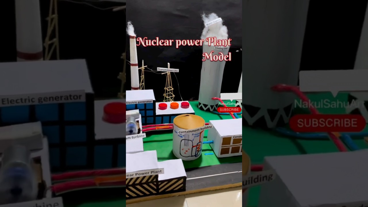Nuclear power plant working model #science #schoolproject #shortsfeed Nakul Sahu Art