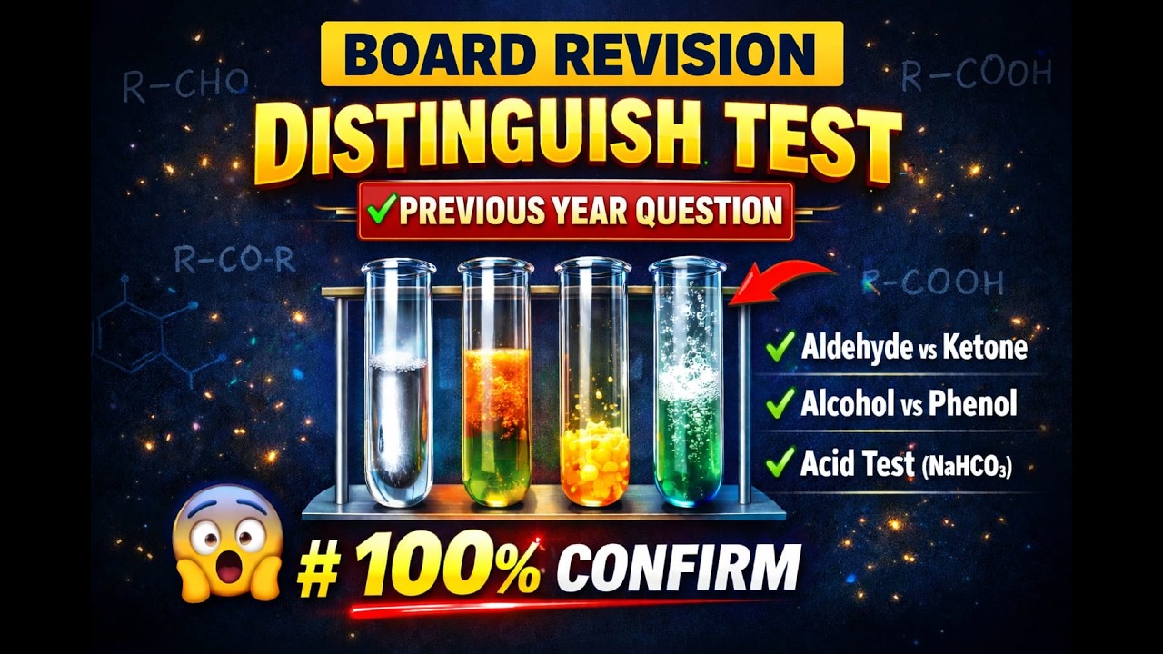 Distinguish Tests Organic Chemistry | 2 Marks Guaranteed | Board Revision Class 12 Chemistry