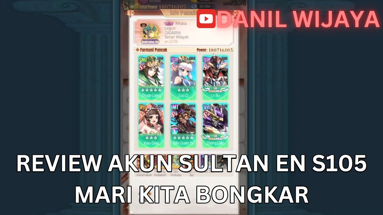 REVIEW AKUN SULTAN EN S105 MARI KITA BONGKAR - X SAMKOK