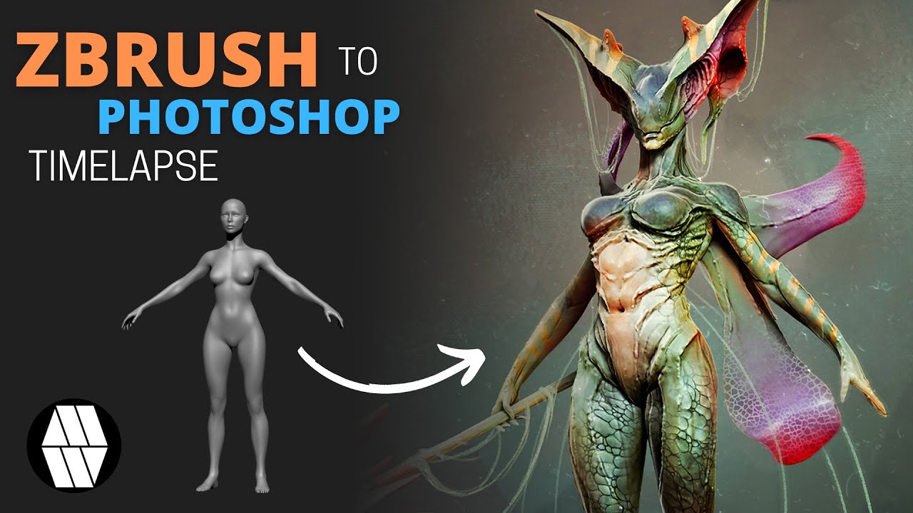ZBrush to Photoshop Timelapse - 'Forest Creature' Concept