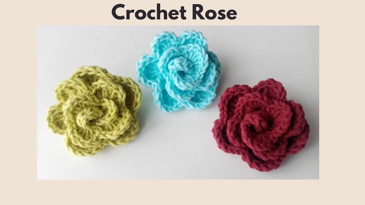 Crochet rose - tutorial for beginners