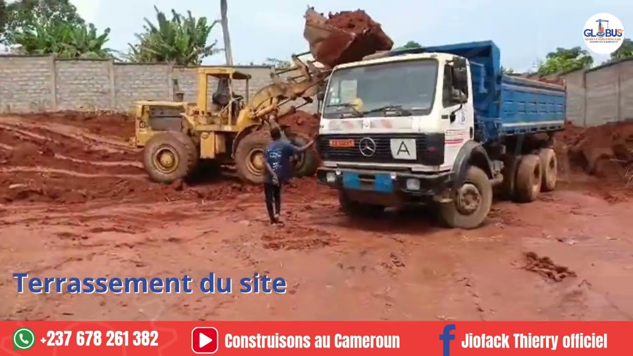 Construire au Cameroun : Terrassement site pour construction d'un SS+R+6 à Yaoundé Nyomo