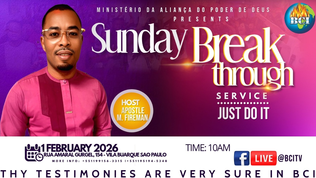 #BCI SUNDAY BREAKTHROUGH COVENANT SERVICE || WITH APOSTLE MALIK FIREMAN  01-02-2026