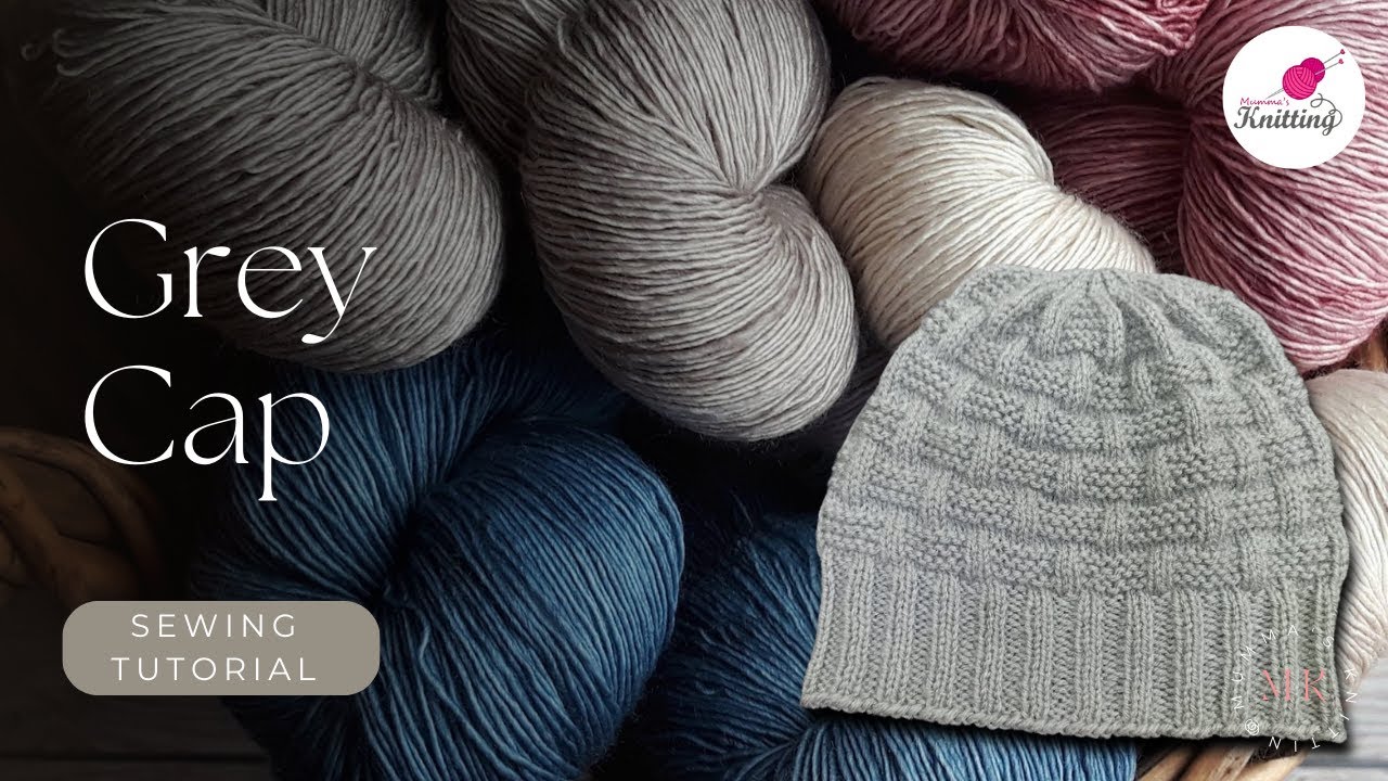 Grey Cap, Unisex Cap, Warm cap, Easy to Fit, Good looking and Easy to make  @Mummas Knitting