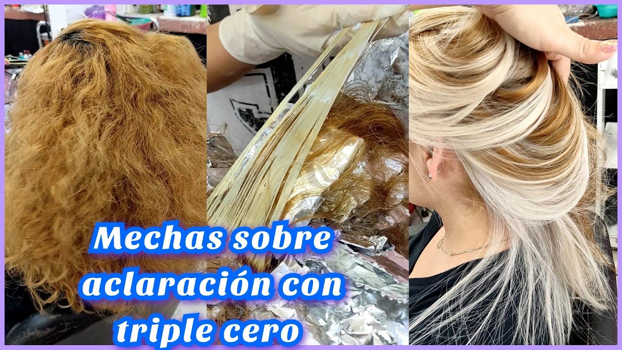 Mechas sobre aclaración con triple cero / Lilyymakeuup