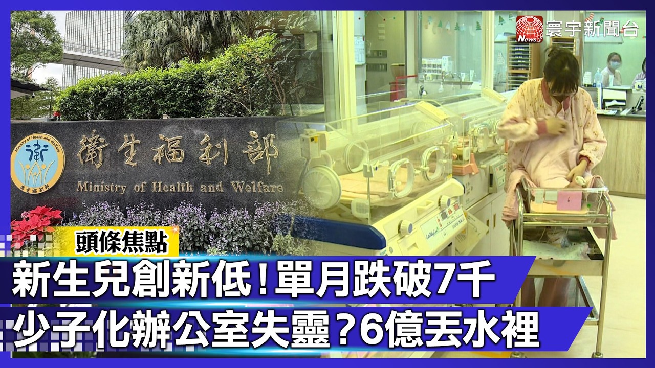 新生兒再創新低！單月跌破7千人 少子化辦公室8年砸6億 錢都丟水裡？｜#寰宇新聞@globalnewstw