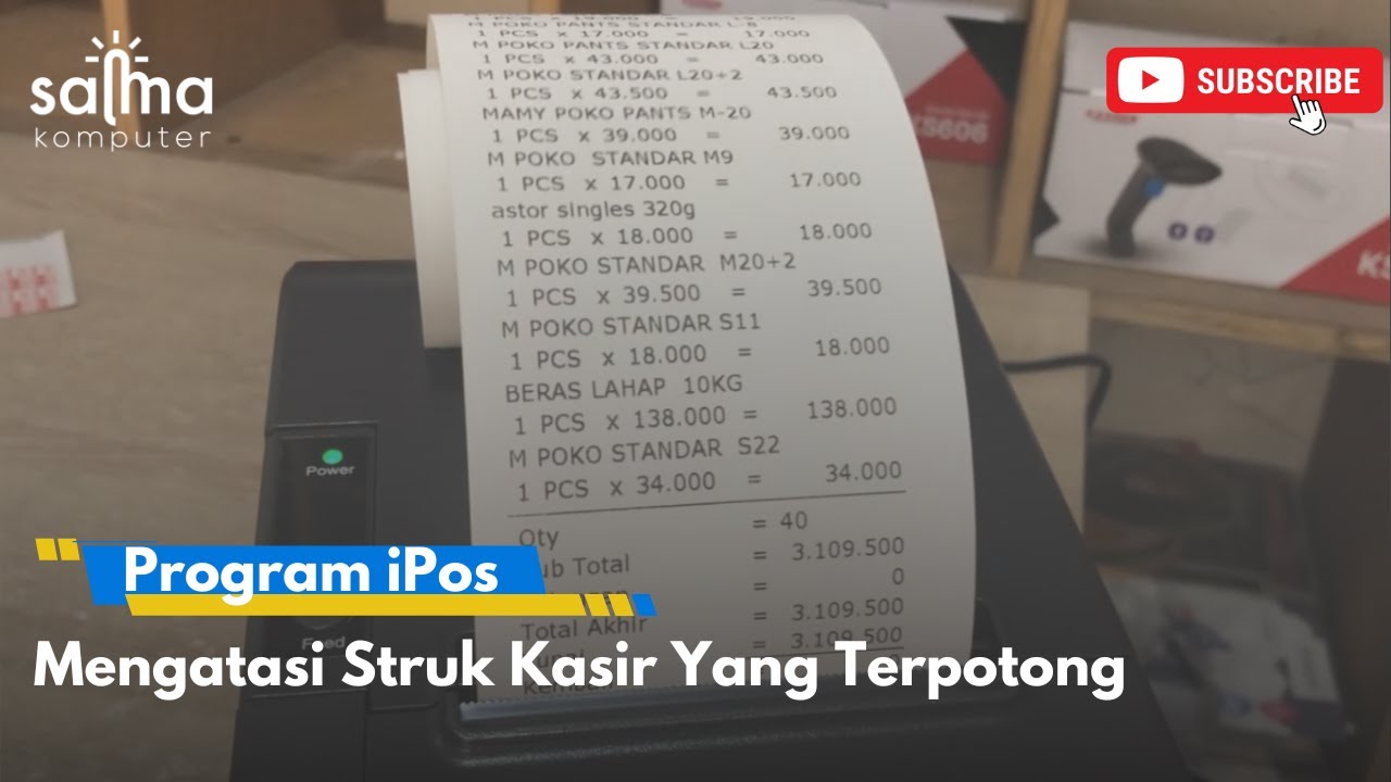 113 - Mengatasi Struk Kasir Yang Terpotong