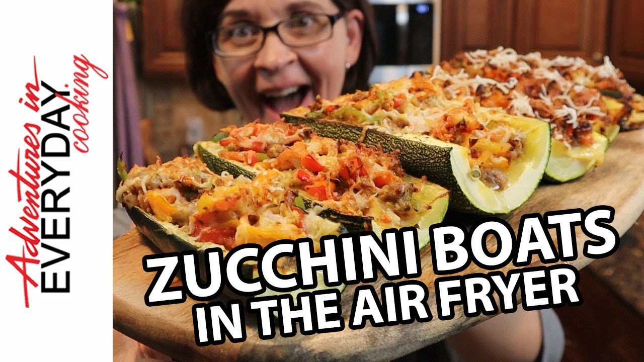 Zucchini Boats in the Air Fryer - Adventures in Everyday Cooking