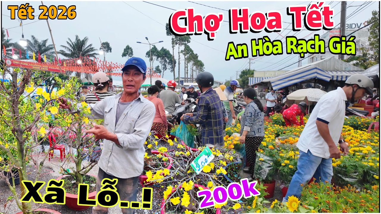 Chợ Hoa Tết Rạch Gi&aacute; - X&atilde; Lỗ, B&aacute;n Lẹ Ng&agrave;y 28 Tết Để Về Qu&ecirc; | L&acirc;m &Aacute;i 68