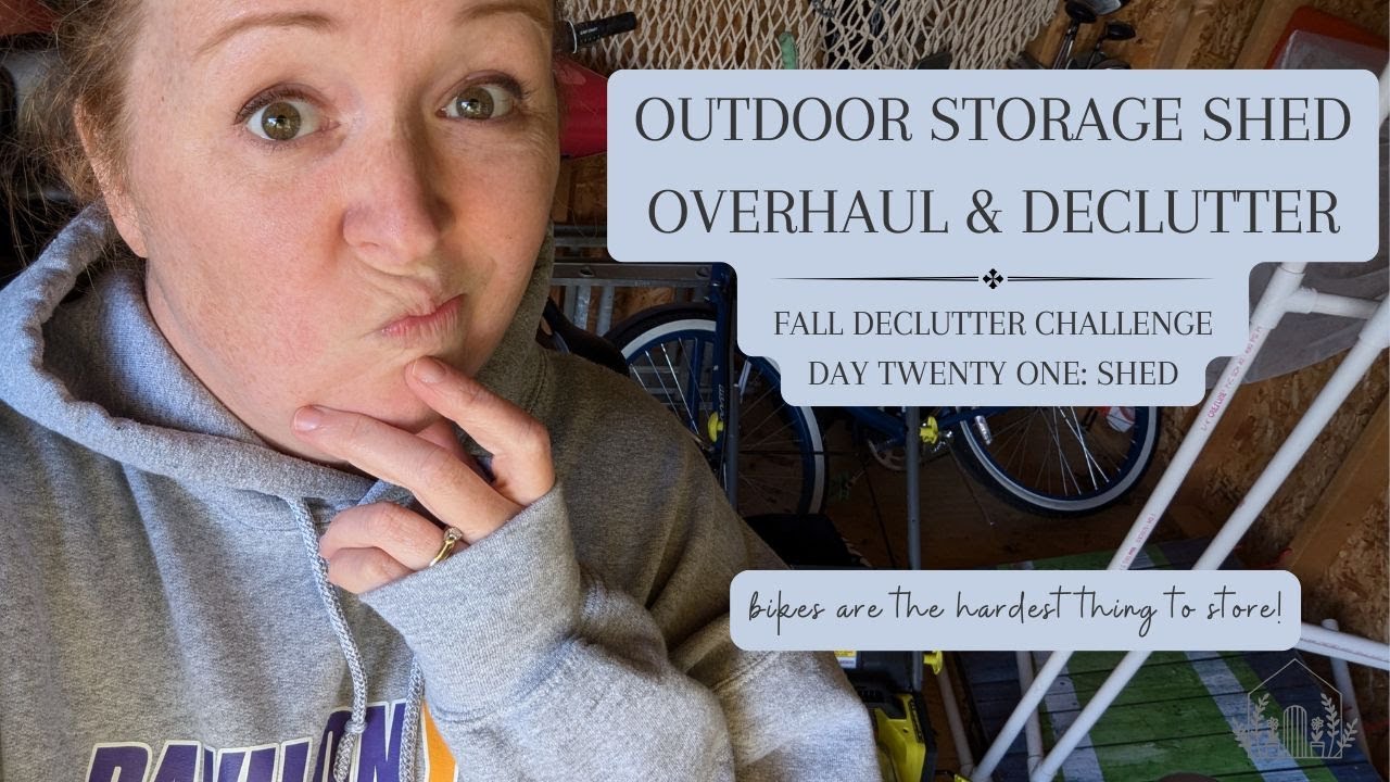 Decluttering & Organizing Our Outdoor Storage Shed with Kid's Outdoor Toys, Bikes, & Yard Tools