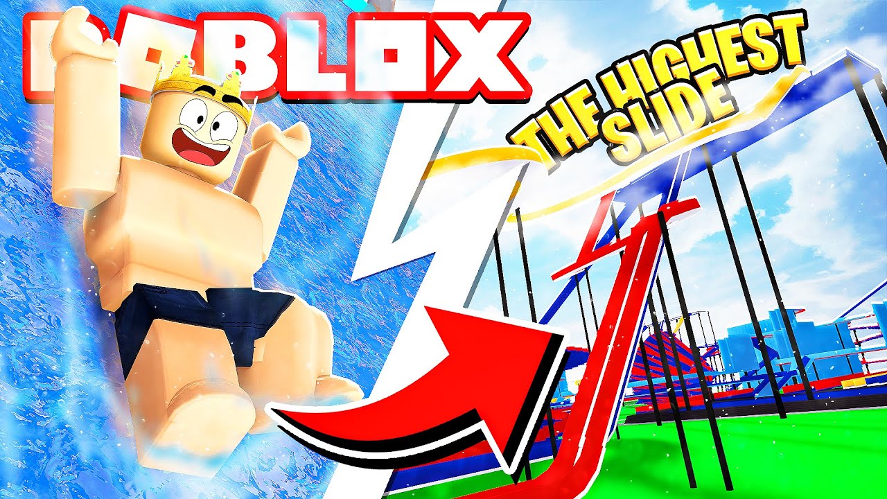 RIDING the HIGHEST WATER SLIDE in ROBLOX
