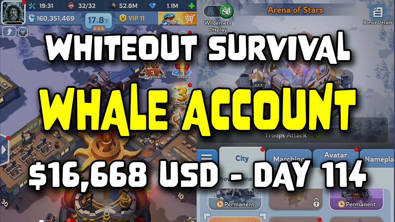 WOS Whale Account - $16,668 USD - Day 114