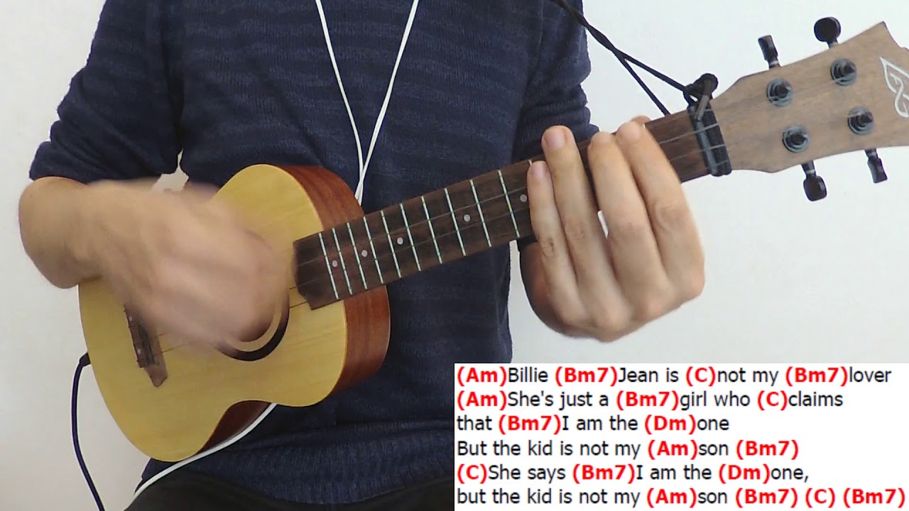 Billie Jean - Michael Jackson - Ukulele Cover Play Along with chords and lyrics