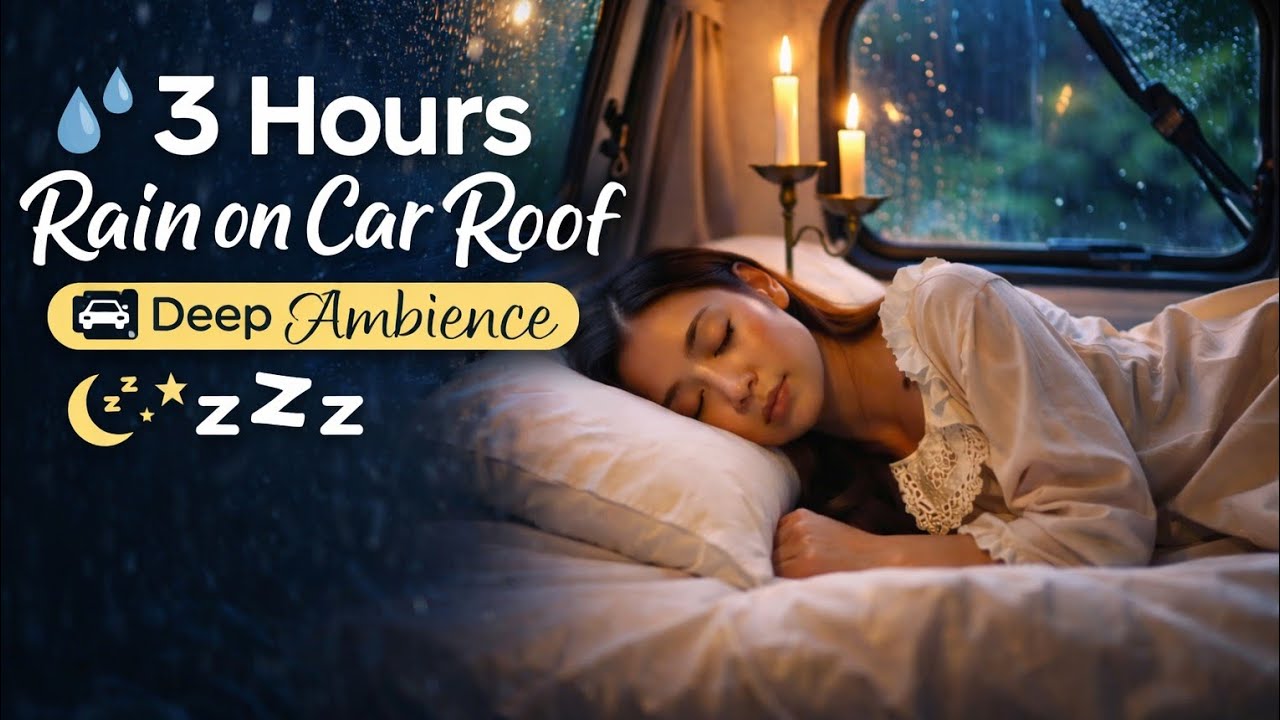 🔥 Cozy Rain Night in the Car 🌧️ 3 Hours of Peaceful Sleep Sounds