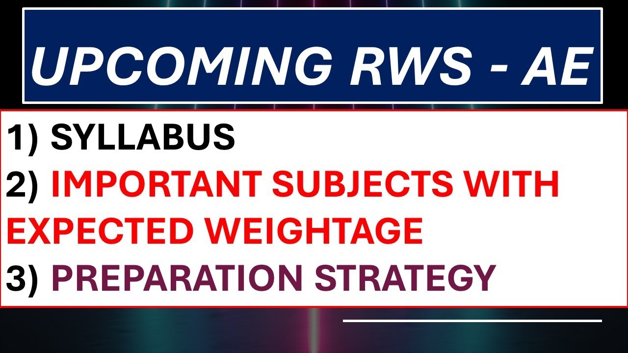 RWS AE :Syllabus ,Subject Weightage & Study Plan | Civil Engg | PWD | SSC-JE | KPSC exams | SANPoint