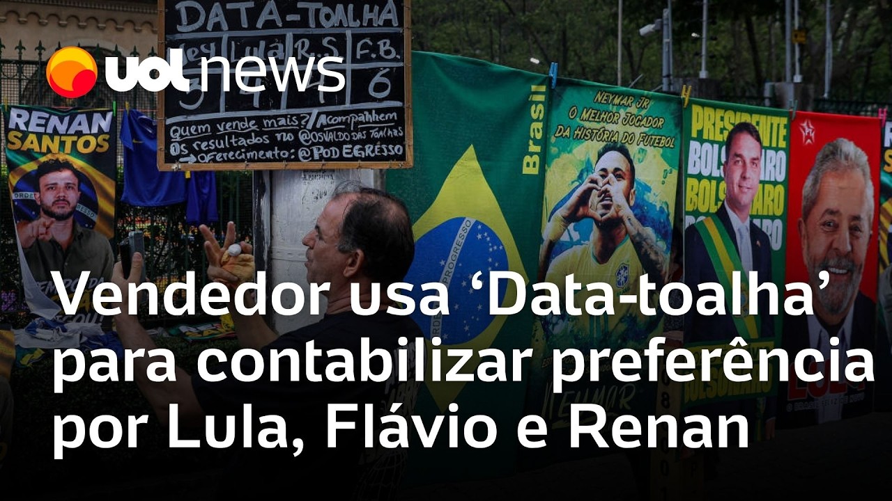 Vendedor usa 'Data-toalha' para contabilizar prefer&ecirc;ncia de clientes por Lula, Fl&aacute;vio e Renan Santos
