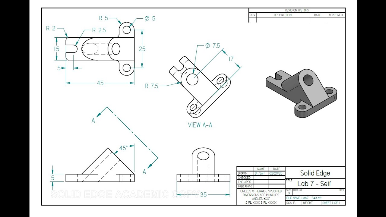 Learning Solid Edge: (Lab 7)