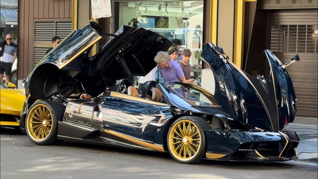 PAGANI HUAYRA causes chaos in Double Bay (Revuelto, 360 Challenge Stradale, 675lt, SF90 and more)