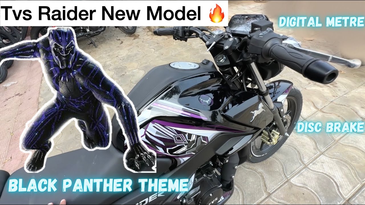 New Tvs Raider 2024 All Features Colour Metre Disc Brake Avengers Black Panther edition