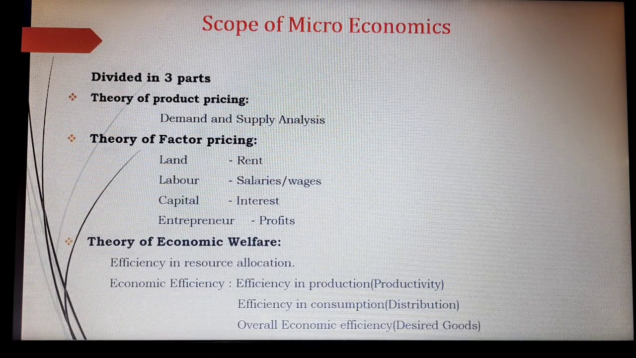 Scope of Micro Economics