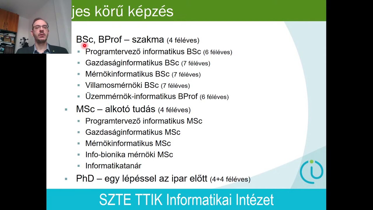 SZTE Informatikai Intézet - TTIK Kari Nyílt Nap tájékoztató