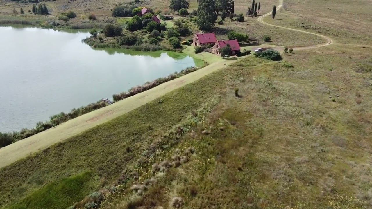 Aerial view of the Trout dams at Millstream, Dullstroom