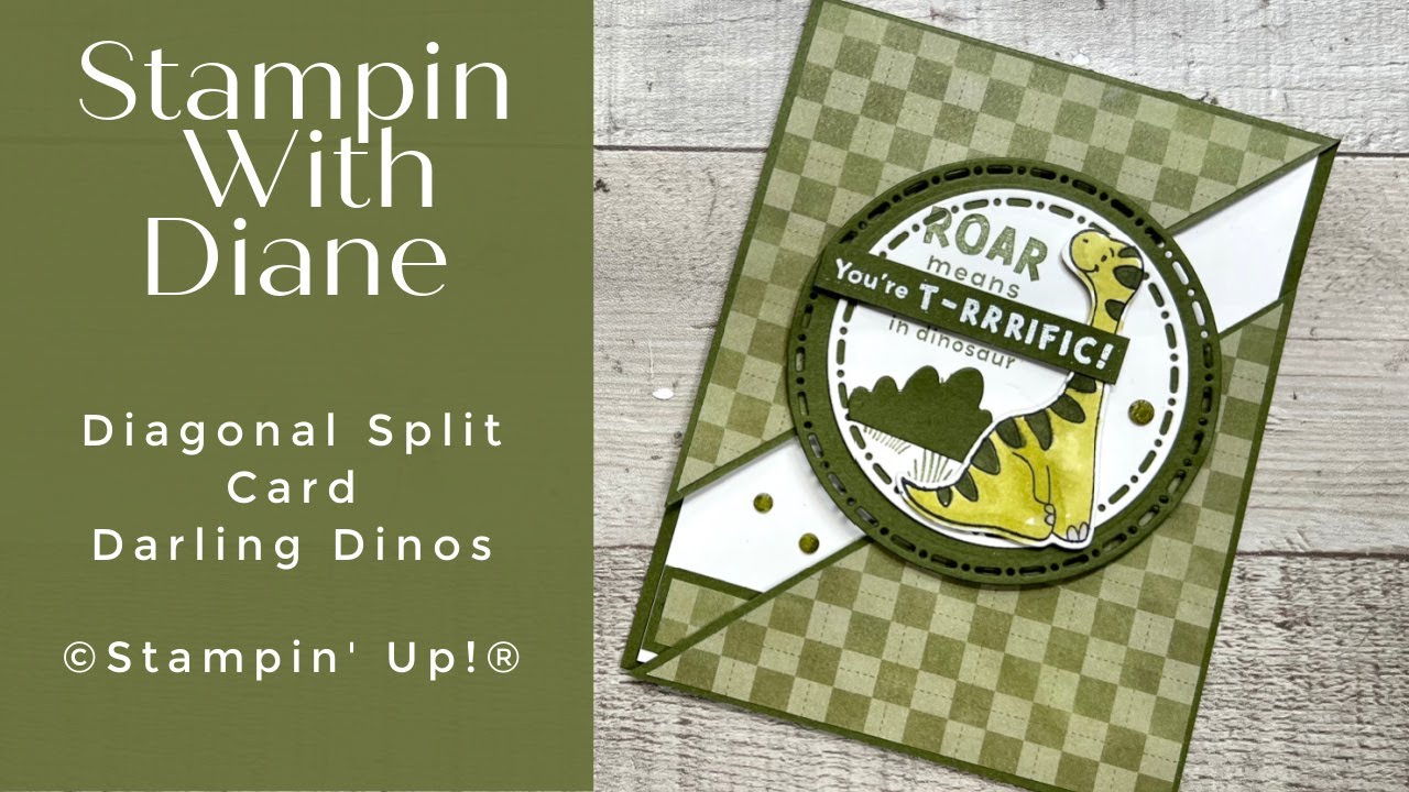 Split Diagonal Card using Darling Dinos © Stampin' Up!®