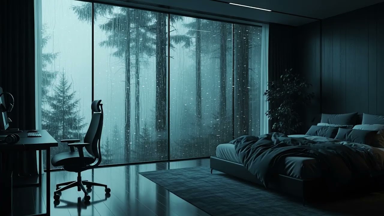 3 Hours Soft Rain & Peaceful Music 🌧️ Deep Sleep Atmosphere