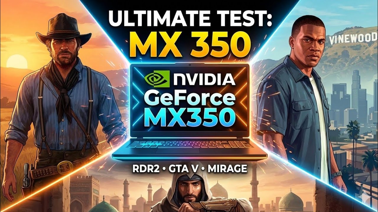 NVIIDIA MX350 Gaming Test | GTA 5 _ RDR2 _ Assassins Creed Mirage
