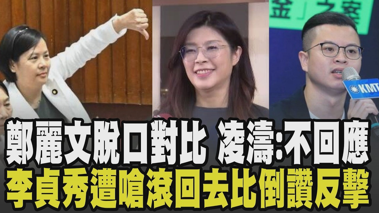 鄭麗文談黨紀處分蕭敬嚴拿凌濤對比:罵我就處黨紀