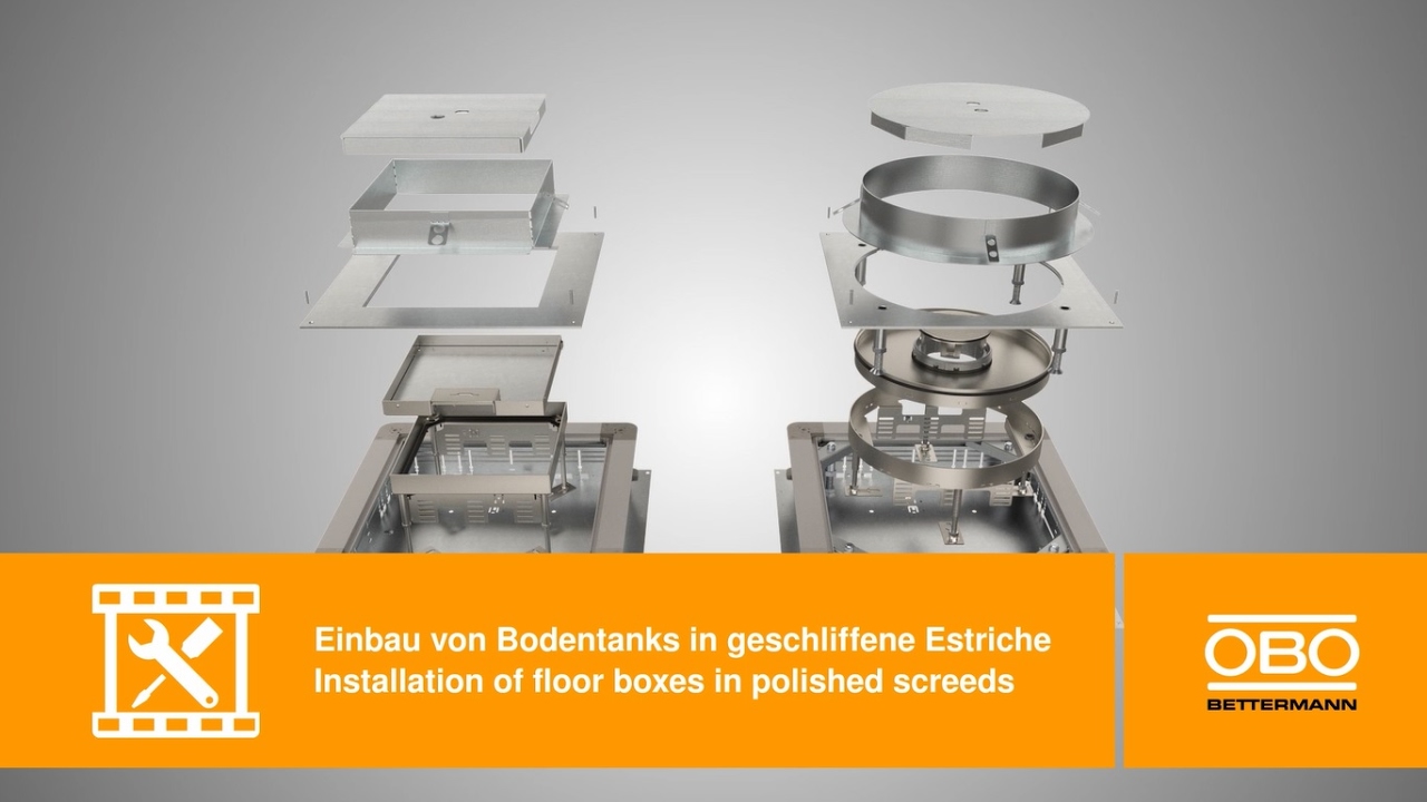 Mounting of Floor boxes in polished screeds – OBO Bettermann